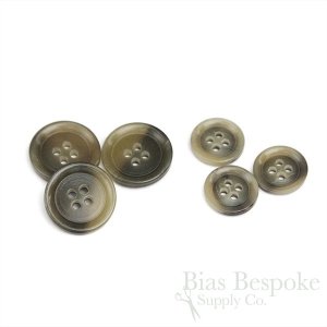 HALSEY Gray Brown Horn-Effect Buttons, Made in Italy
