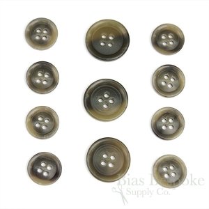HALSEY Gray Brown Horn-Effect Buttons, Made in Italy