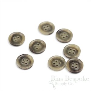 HALSEY Gray Brown Horn-Effect Buttons, Made in Italy