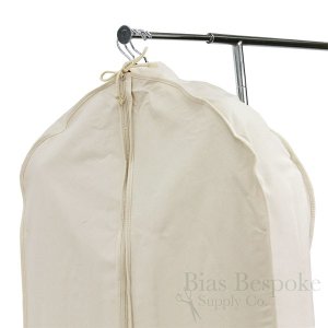CT3 100% Cotton Canvas Gusseted Garment Bag, Short Length for 4-5 Suits