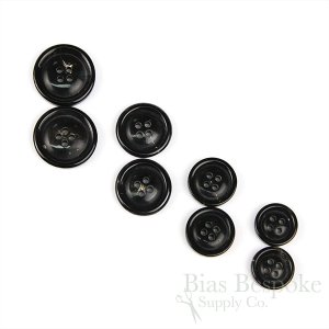 DOYLE Genuine Horn Brownish Black Suit Buttons in Four Sizes, Made in Germany