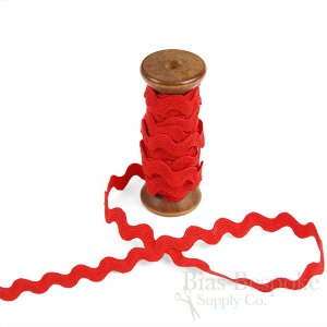 3 Yards of POLLY 8mm Rigid Ric-Rac Trim on a Wooden Spool