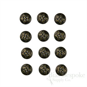 IGGY Metal Star Shirt Buttons, 16 Line