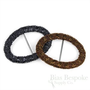 Large Oval AGNES Beaded Buckles for Wide Belts
