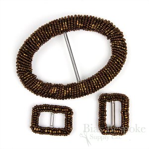 Large Oval AGNES Beaded Buckles for Wide Belts