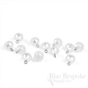 POLARIS Luminous Ice White Bubble Buttons, Made in Italy
