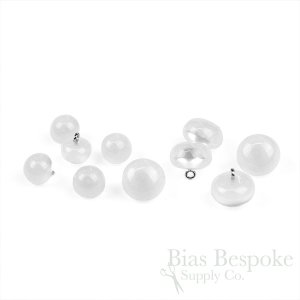 POLARIS Luminous Ice White Bubble Buttons, Made in Italy