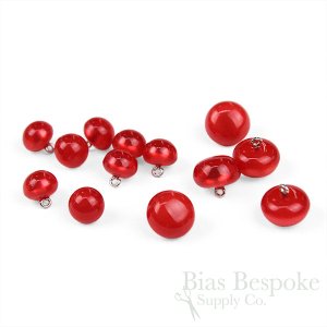 POLARIS Luminous Red Bubble Buttons, Made in Italy