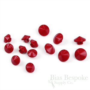 TILLY Small Red Shank Buttons, Made in Italy
