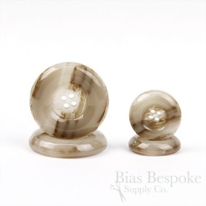 RIVERO Polished Tan Beige Horn-Effect Overcoat Buttons, Made in Italy