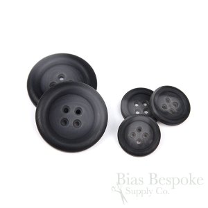 IDRIS Oversized Matte Charcoal Gray Coat Buttons, Made in Italy