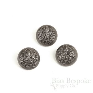 GALAHAD Antique Silver Knight's Armor Buttons, Made in Paris