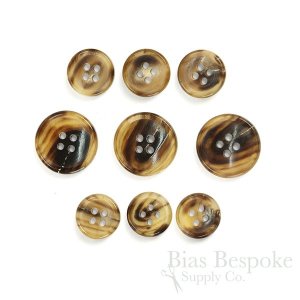 ELLIS Tiger Brown First-Class Genuine Horn Suit Buttons, Made in Germany