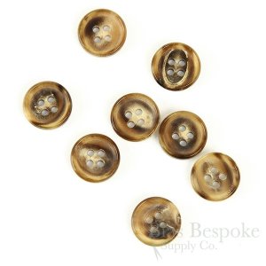 ELLIS Tiger Brown First-Class Genuine Horn Suit Buttons, Made in Germany