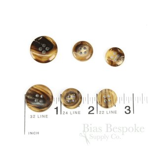 ELLIS Tiger Brown First-Class Genuine Horn Suit Buttons, Made in Germany
