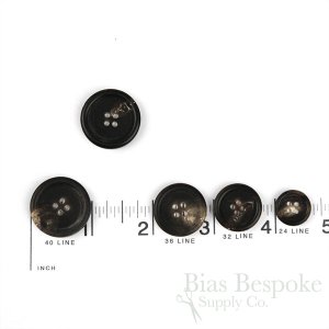 FIRPO Matte Dark Brown Genuine Buffalo Horn Buttons, Made in Italy