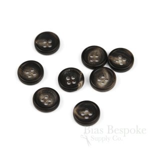 FIRPO Matte Dark Brown Genuine Buffalo Horn Buttons, Made in Italy