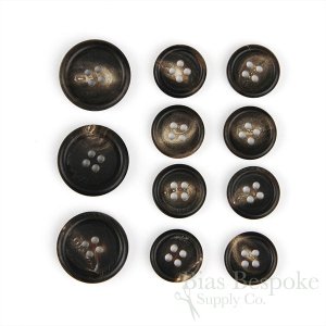 FIRPO Matte Dark Brown Genuine Buffalo Horn Buttons, Made in Italy