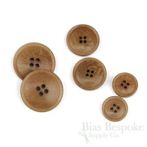 STROM Caramel Brown Corozo Suit and Overcoat Buttons, Made in Italy