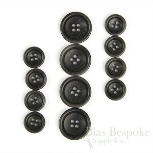 BOGART Classic Charcoal Gray Corozo Suit Buttons, Made in Italy