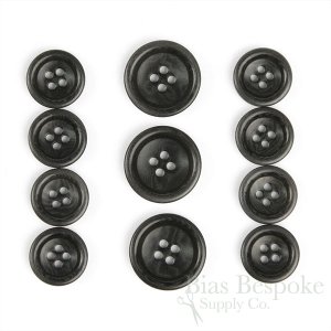 BOGART Classic Charcoal Gray Corozo Suit Buttons, Made in Italy