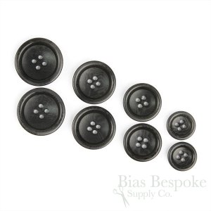 BOGART Classic Charcoal Gray Corozo Suit Buttons, Made in Italy
