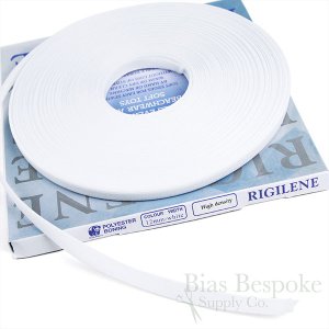 1/2" Wide High Density Black & White Rigilene Sew-Through Polyester Boning