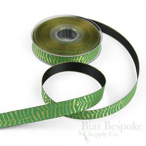 STEM Three-Color Fern-Painted Satin Ribbon, 5/8" Width