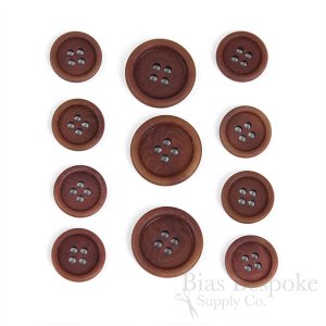 LUCA Classic Matte Red Brown Corozo Suit Buttons, Made in Italy