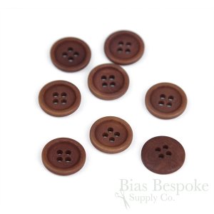 LUCA Classic Matte Red Brown Corozo Suit Buttons, Made in Italy