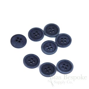 LUCA Classic Matte Dark Vibrant Blue Corozo Suit Buttons, Made in Italy