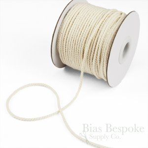 GWINN Twisted Cotton Cord, Undyed Natural Color, Sold by the Yard