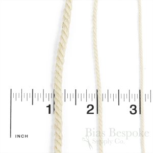 GWINN Twisted Cotton Cord, Undyed Natural Color, Sold by the Yard