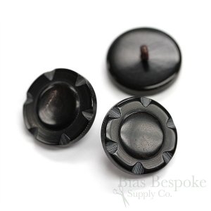 FRIGG Decorative Black-ish Buffalo Horn Buttons, Made in Germany