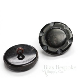FRIGG Decorative Black-ish Buffalo Horn Buttons, Made in Germany