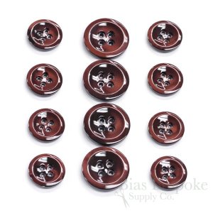 HALENA Luminous Burgundy Galalite Buttons, Made in Italy