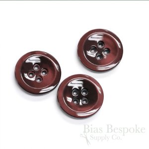 HALENA Luminous Burgundy Galalite Buttons, Made in Italy
