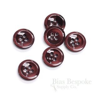 HALENA Luminous Burgundy Galalite Buttons, Made in Italy