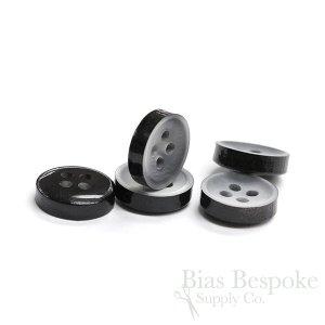 Thick Pale Gray Shirt Buttons with Dark Sides, Made in Italy