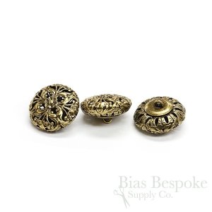 Magnificent Gold Filigree Buttons in Two Sizes, Made in France
