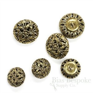 Magnificent Gold Filigree Buttons in Two Sizes, Made in France