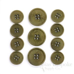 CULLEN Refined Olive Green Corozo Buttons, Made in Italy