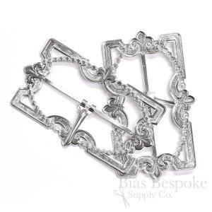 Delicate Stamped Fleur-de-lis Belt Buckle, Made in France