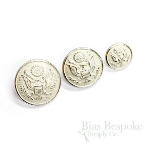 US Army Pale Silver Uniform Buttons, Made in France