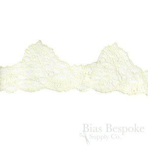 3 3/4" Wide Pale Yellow Rigid Leavers Lace, Made in France