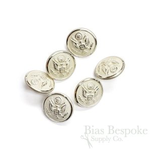US Army Pale Silver Uniform Buttons, Made in France