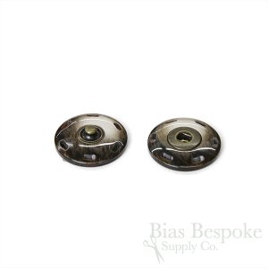 Elegant Antique Brass & Brown Horn-Effect Sew-on Snaps