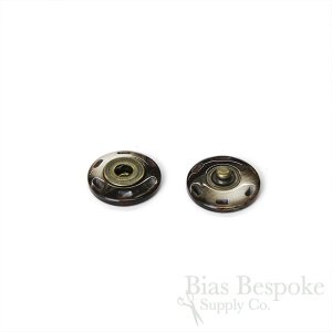 Elegant Antique Brass & Brown Horn-Effect Sew-on Snaps