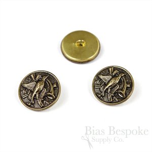 Antique Brass Hunting Tableau Metal Buttons, Made in France
