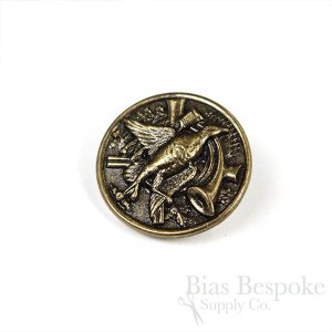 Antique Brass Hunting Tableau Metal Buttons, Made in France